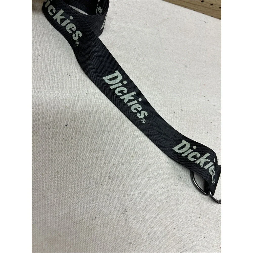 Dickies D-Ring Nylon Web Belt Black One Size Adjustable Logo Workwear Punk Skate